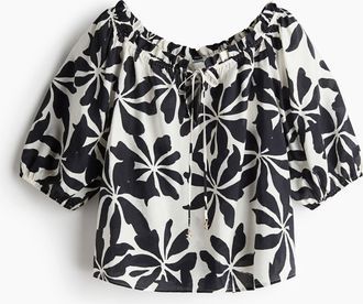 H&M Bluse mit Volants - Schwarz
