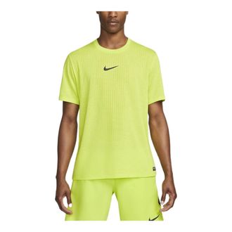 Nike Mens Nike Pro Dri-FIT Adv Training Sports Quick Dry Solid Color Round Neck Short Sleeve Atomic Green T-Shirt DD1704-321