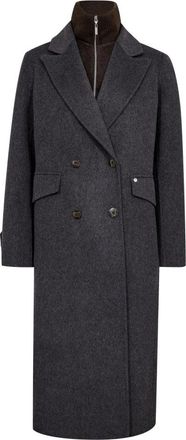 Mos Mosh Alva Loisa Mock Neck Coat - Dames - Mantel - Grijs - XL - Wol - Jassen