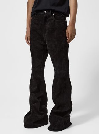 Rick Owens Mens Bolan bootcut suede pant