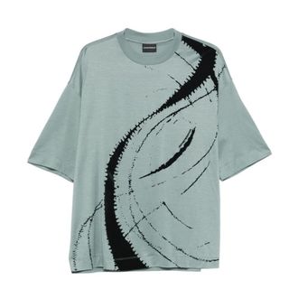 Emporio Armani Essential T-shirt met ronde hals - Heren - T-shirts - Groen - L - Katoen - Tops