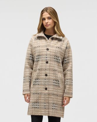 NVLT Womens Eyelash Raglan Sleeve Coatigan with Stand Collar