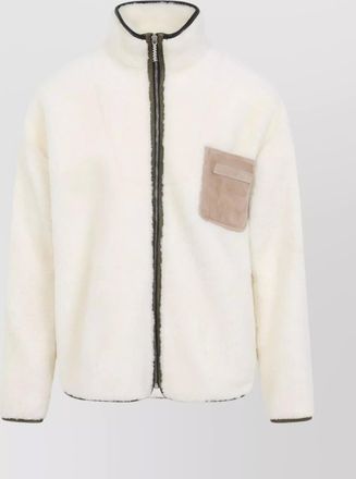 Marni high collar chest pocket contrast trim