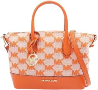 Michael Kors Pre-owned Mini Bags, female, Orange, Size: ONE SIZE Pre-owned Canvas Shoulder Bag