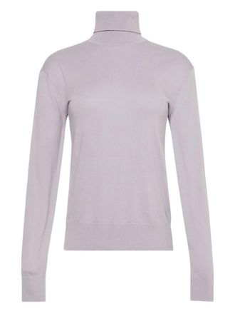 Calvin Klein roll-neck sweater - women - Polyester/Wool - M - Grey