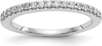 Diamond2Deal 14k White Gold Lab Grown Diamond Wedding Band Ring 1/3Ct Clarity- VS Color- D-E