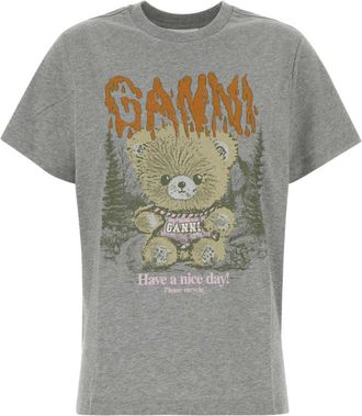 Ganni Grey Crew Neck T-Shirt