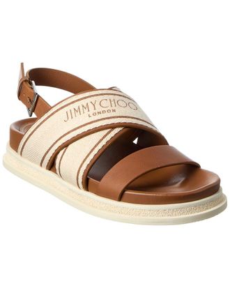 Jimmy Choo London Joa Canvas & Leather Sandal