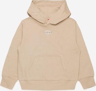 Diesel Kids Unisex Logo Hoodie in Beige - Size 10Y