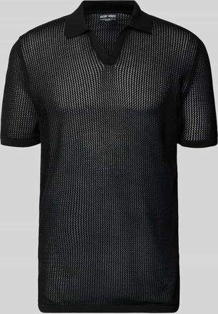 Antony Morato Slim Fit Poloshirt mit V-Ausschnitt in Black, Gr&ouml;&szlig;e XXL