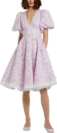 Mac Duggal Embroidered Floral Midi Dress