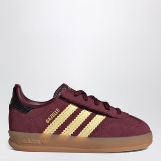 adidas Originals Gazelle Indoor Comfort Closure Elastic Lace sneakers in Burgundy / Light Yellow