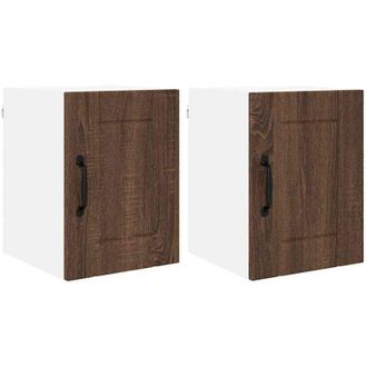 vidaXL Kitchen Cabinet 2 pcs Brown Oak 30 x 31 x 40 cm Engineered Wood vidaXL