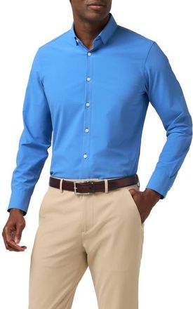 Mizzen+Main Leeward Trim Fit Button-Up Shirt in Skyline Blue Levi Plaid at Nordstrom, Size Xx-Large