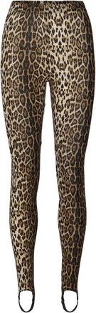 Lollys Laundry Legging met luipaardprint - Dames - Leggings - Bruin - M - Polyester - Broeken