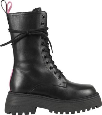 3Juin Lace-up Boots - Dames - Veterlaarzen - Zwart - 41 EU - Leer - Schoenen