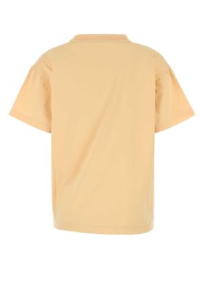 Balenciaga Womens Pastel Orange Cotton Oversize T-Shirt Pale Yellow Exterior