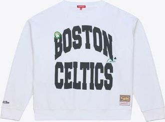 Mitchell & Ness Womens Mitchell & Ness White Boston Celtics Lightweight Block Letter Sweatshirt at Nordstrom, Size Medium