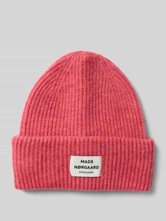 Mads Norgaard M&uuml;tze aus Schurwoll-Mix mit Label-Patch Modell Tosca Anju in Neon Pink, Gr&ouml;&szlig;e 1
