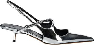 Proenza Schouler Schoenen, Dames, Grijs, 41 EU, Leer, Slash Crossover Slingback Pumps