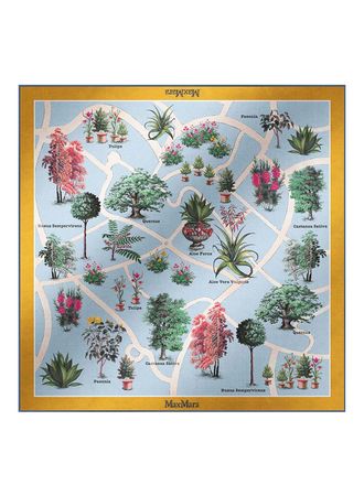 Max Mara Printed wool and silk maxi scarf