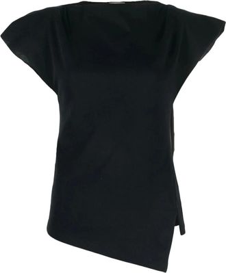 Isabel Marant Isabel Marant, T-Shirts, female, Black, Size: XS Asymmetrical Black Cotton T-shirt