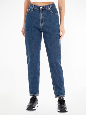 Calvin Klein Jeans Mom-Jeans CALVIN KLEIN JEANS MOM JEAN, Damen, Gr. 31, N-Gr, blau (denim schwarz), Denim/Jeans, Obermaterial: 99% Baumwolle, 1% Elasthan, unifarben, ge