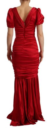 Dolce & Gabbana Womens Silk Stretch Mermaid Gown Red Elastane