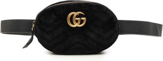 Gucci Gg Marmont Black Leather Leather Sling Bag (Pre-Owned)