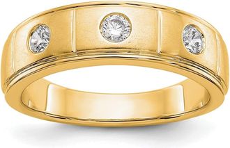Diamond2Deal 14k Gold Lab Grown Diamond Wedding Band Ring 1/3Ct Clarity- VS Color- D-E