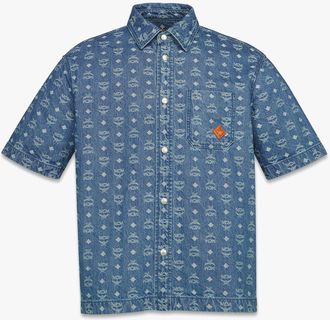 MCM Monogram Shirt In Denim Jacquard