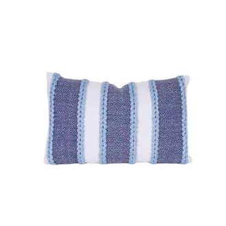 Foreside Home And Garden Cindy Striped Outdoor Mini Accent Pillow 14 x 22 in Blue at Nordstrom, Size Medium