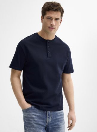 Le 31 Mens 100% organic cotton Henley Shirt T-shirt Comfort fit