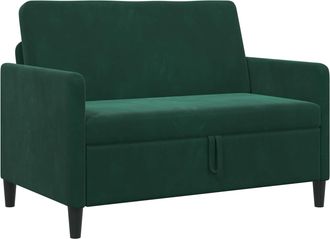 vidaXL Sof&aacute; Con Almacenamiento Verde Oscuro 122 X 78 X 87 Cm Poli&eacute;ster Vidaxl