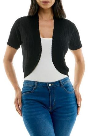 Nina Leonard Scalloped Bolero in Black at Nordstrom Rack, Size X-Large