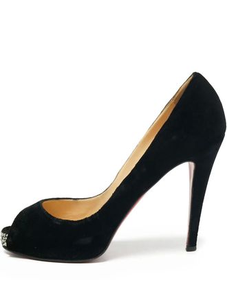 Christian Louboutin 120mm Very Priv&eacute; pumps - women - Leather/Velvet/Leather - 40.5 - Black
