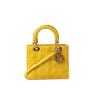 Dior Pre-owned Handbags, female, Yellow, Size: ONE SIZE Pre-owned Lady Dior