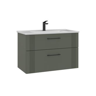 Habitat et Jardin Mobile Lavabo bari 85 V2 - 85 X 45 X 55 Cm - Verde Opaco
