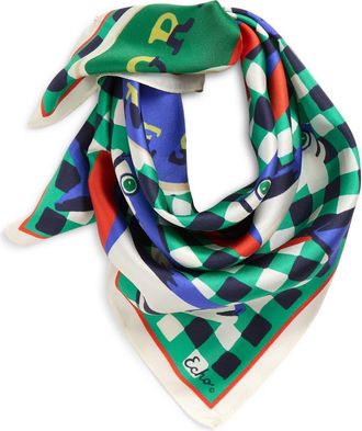 Echo Tinned Fish Silk Bandana in Leaf Green at Nordstrom