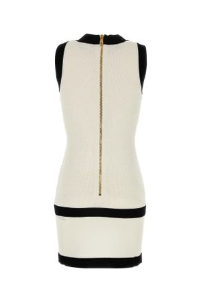 Balmain Ef1r5086kh88 Gau Naturelnoir Abiti Dress