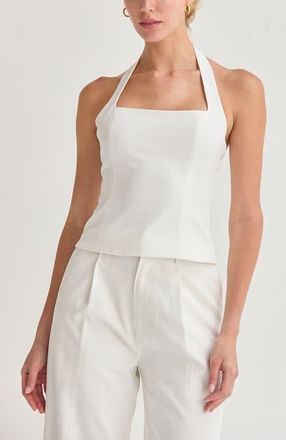 Crescent Tailored Halter Top in White at Nordstrom, Size X-Small