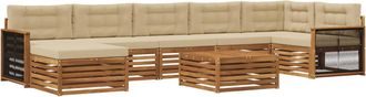 vidaXL Conjunto De Sof&aacute;s De Exterior 8 Uds. Natural Y Beige Vidaxl