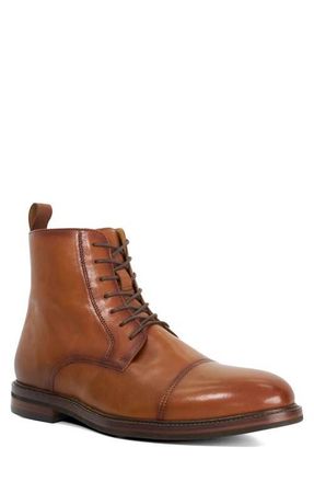 Dune London Matias Lace-Up Cap Toe Boot in Tan at Nordstrom, Size 13Us