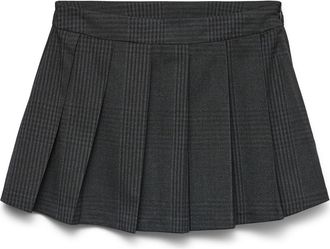Vero Moda Unna Check Detail Pleated Miniskirt in Black Checks As Cut at Nordstrom, Size X-Small