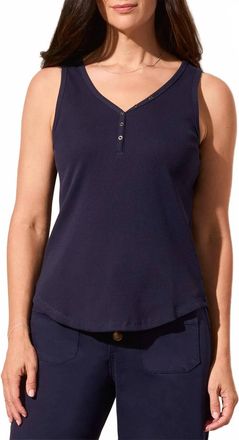 Tribal Buttoned Tank Top In Nautical