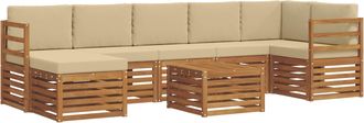 vidaXL Conjunto De Sof&aacute;s De Exterior 8 Uds. Natural Y Beige Vidaxl