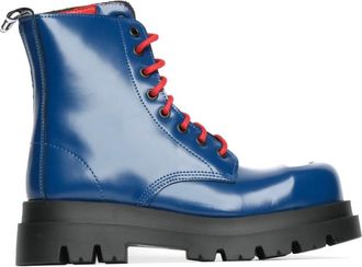 Cult Wedge Bolt Schoenen met 8 Gaten - Dames - Veterlaarzen - Blauw - 40 EU - Leer - Schoenen