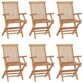 vidaXL Vidaxl - Sillas De Jard&iacute;n Plegables 6 Unidades Madera Maciza De Teca