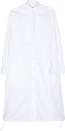 Wales Bonner contrast poplin midi dress - women - Polyester/Cotton - 40 - White