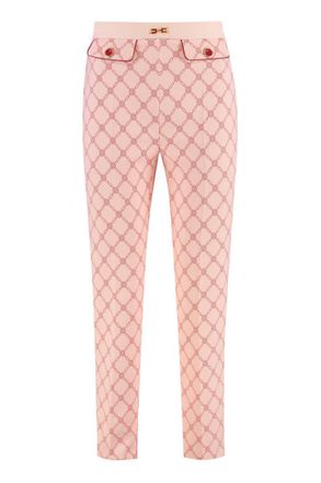 Elisabetta Franchi Printed Crêpe Trousers